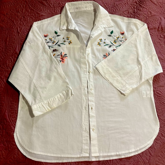 White Button Down With Embroidery - Picture 2 of 2